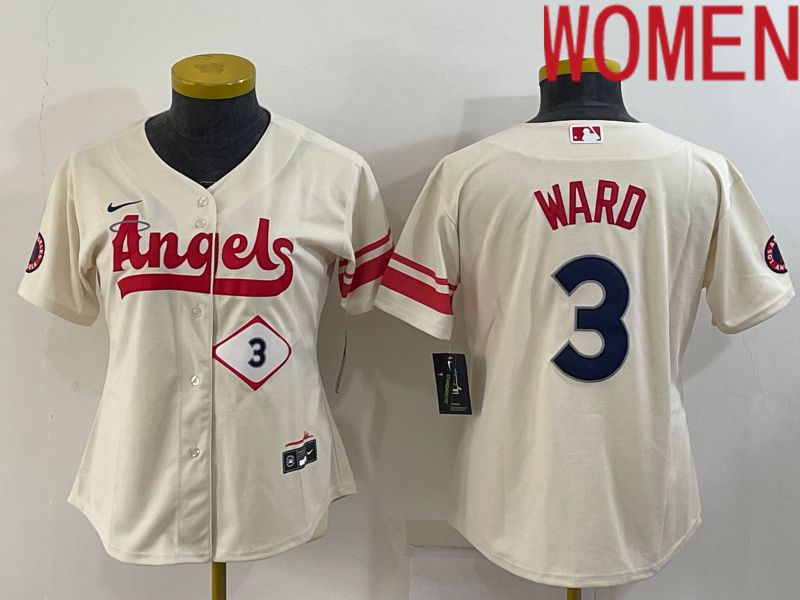 Women Los Angeles Angels #3 Ward Cream City Edition Nike 2022 MLB Jersey->women mlb jersey->Women Jersey